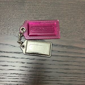 Coach Pink and Silver bag tags